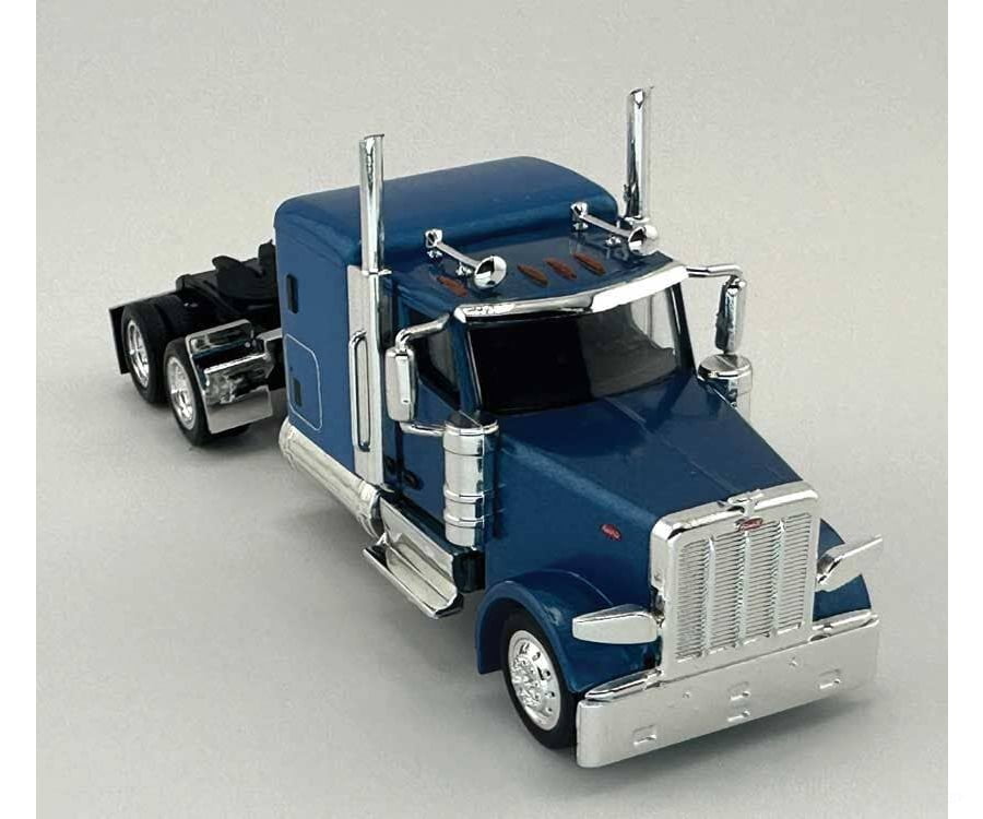 HO Logistics Replicas HO 589064 Peterbilt 589 72’’ Sleeper-Cab Semi Tractor - Assembled - Metallic Blue Cars & Trucks