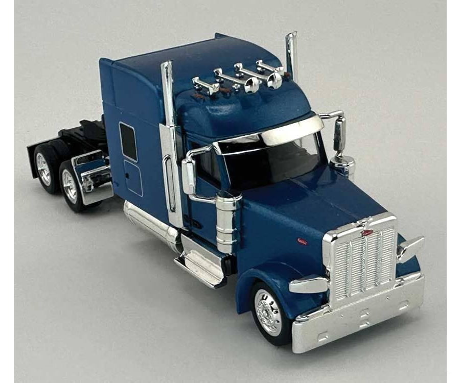 HO Logistics Replicas HO 589065 Peterbilt 589 Stand-Up Sleeper-Cab Semi Tractor - Assembled - Metallic Blue Cars &
