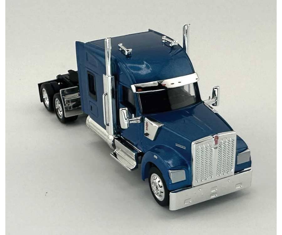 HO Logistics Replicas HO 990065 Kenworth 990 Stand-Up Sleeper-Cab Semi Tractor - Assembled - Metallic Blue Cars & Trucks