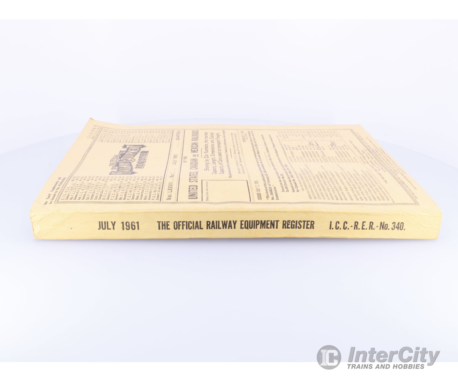 ICC RER TORER The Official Railway Equipment Register Volume 1 July 1961 Books
