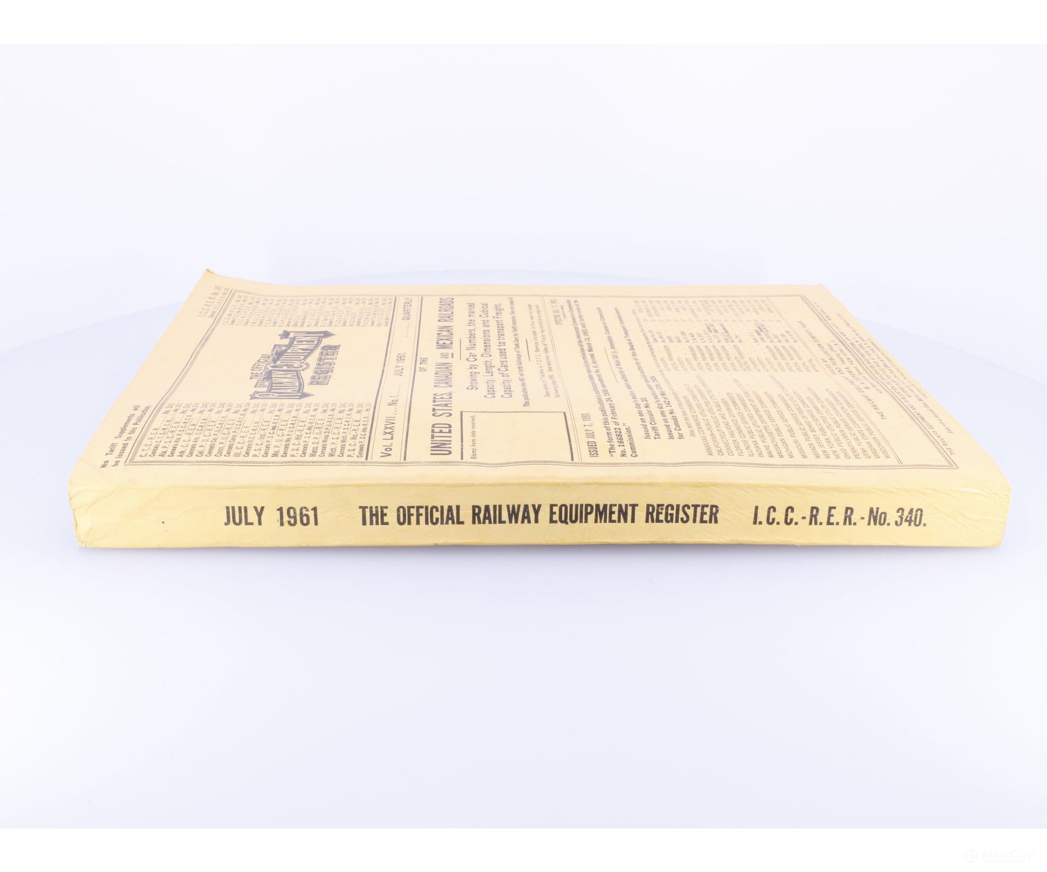 ICC RER TORER The Official Railway Equipment Register Volume 1 July 1961 Books