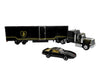 Iconic Replicas 1/43 430639 GMC General Tractor with Van Trailer 1982 Pontiac Firebird Set - Assembled - Black Gold