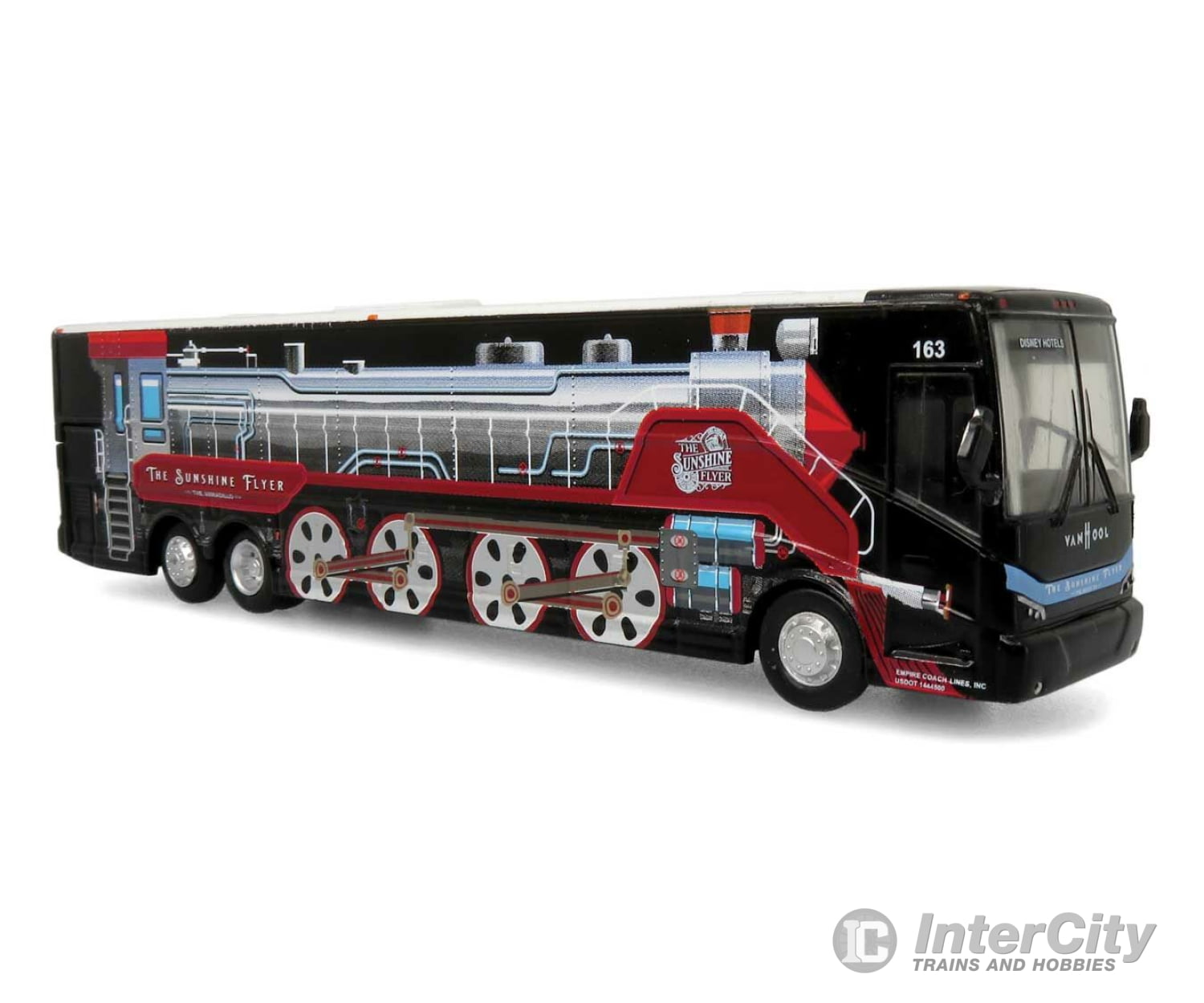 Iconic Replicas 870404 Vanhool Cx-45 Motorcoach Bus - Assembled -- Empire Coach Lines (Black Gray