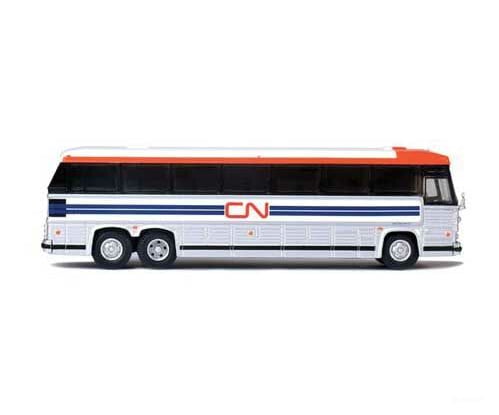 Iconic Replicas Ho 1984 Mci Mc-9 Motorcoach Bus - Assembled Canadian National (Silver White Blue