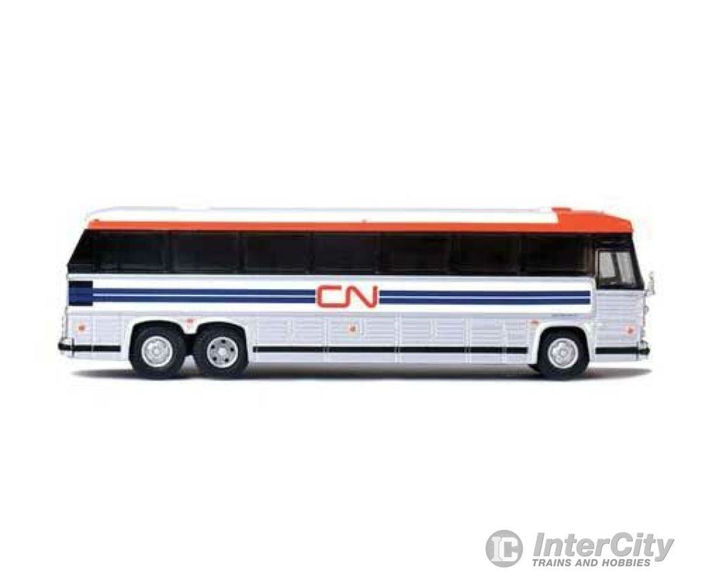 Iconic Replicas Ho 1984 Mci Mc-9 Motorcoach Bus - Assembled Canadian National (Silver White Blue