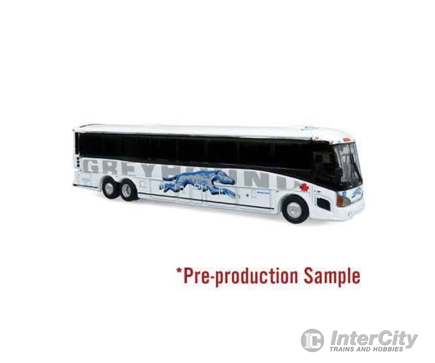 Iconic Replicas N 1600570 MCI D4505 Coach - Assembled - Greyhound Canada (Shadow Trim Scheme; white black gray red)