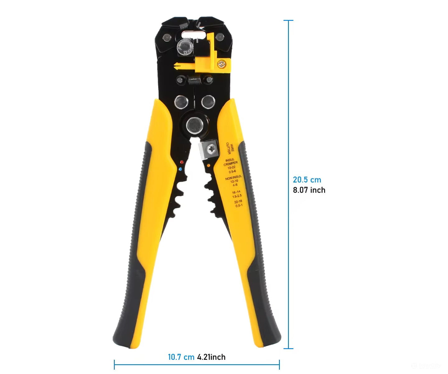 InterCity Trains Adjustable Side Pull Wire Stripper 10 to 24AWG with Crimper & Cutter Tools