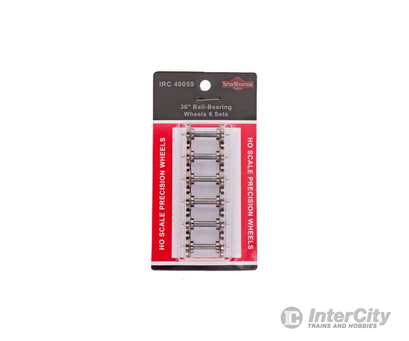 Intermountain Ho 40059 Blackened Brass Ball Bearing Insulated Wheel Sets Pkg(6) - 36’’ Couplers