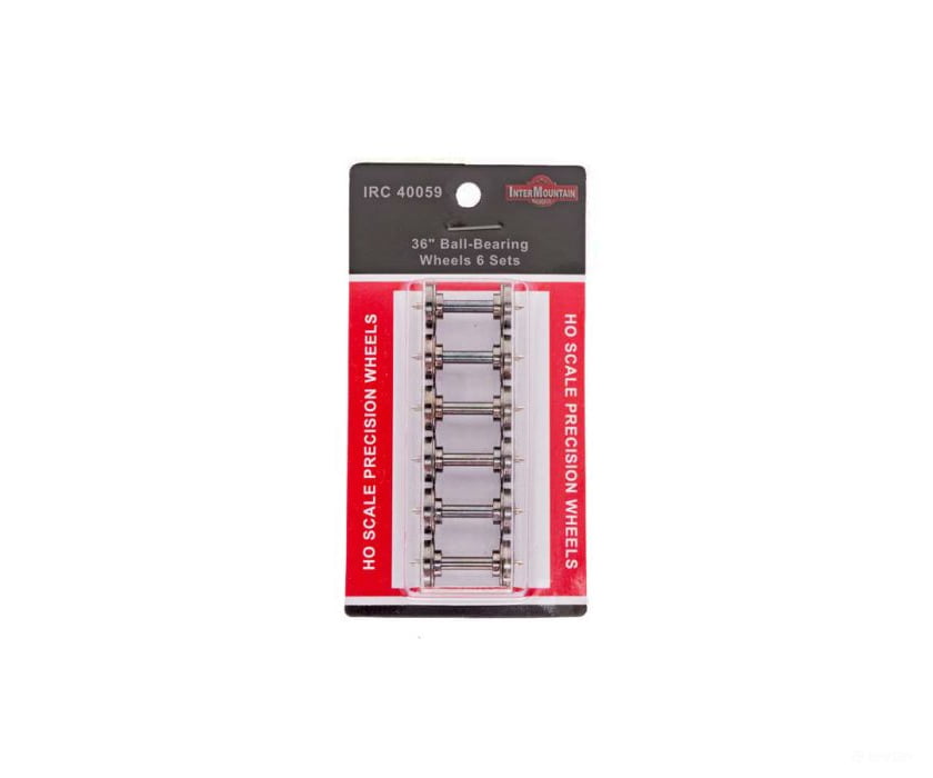 Intermountain Ho 40059 Blackened Brass Ball Bearing Insulated Wheel Sets Pkg(6) - 36’’ Couplers