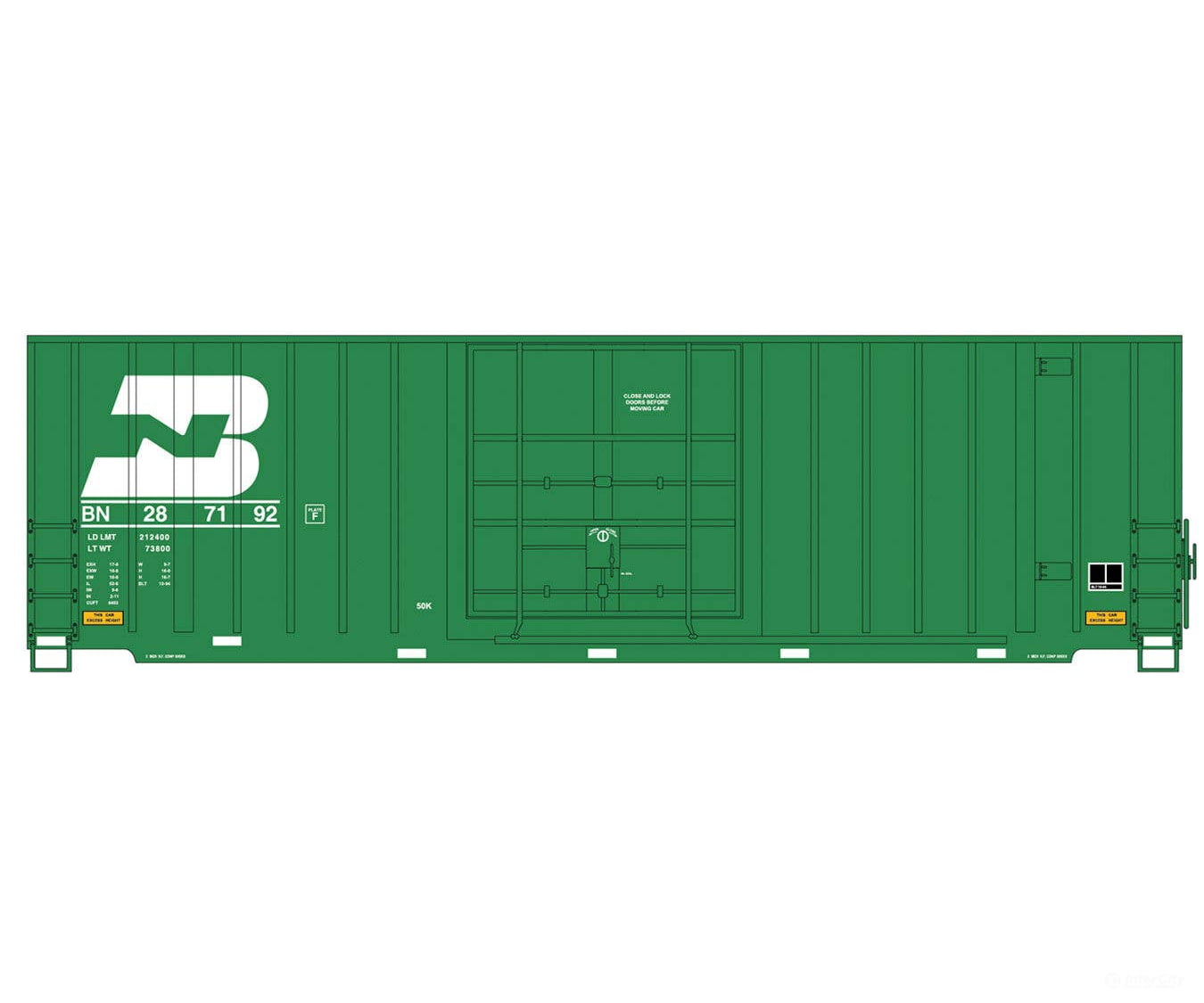 Intermountain HO 4130001 Gunderson 50’ Hi-Cube Plug-Door Boxcar Modern Ends - Value Line - Burlington Northern (90s