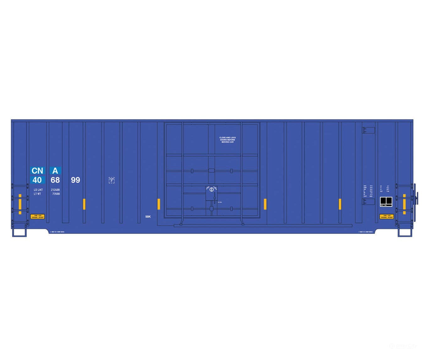 Intermountain HO 4130002 Gunderson 50’ Hi-Cube Plug-Door Boxcar Modern Ends - Value Line - Canadian National (blue