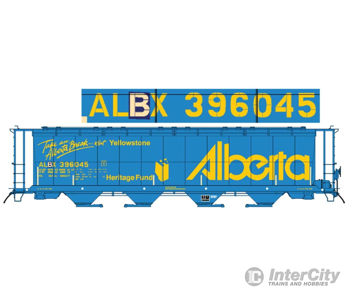 Intermountain Ho 45138 59’ 4-Bay Cylindrical Covered Hopper - Trough Hatch Version Alberta Albx