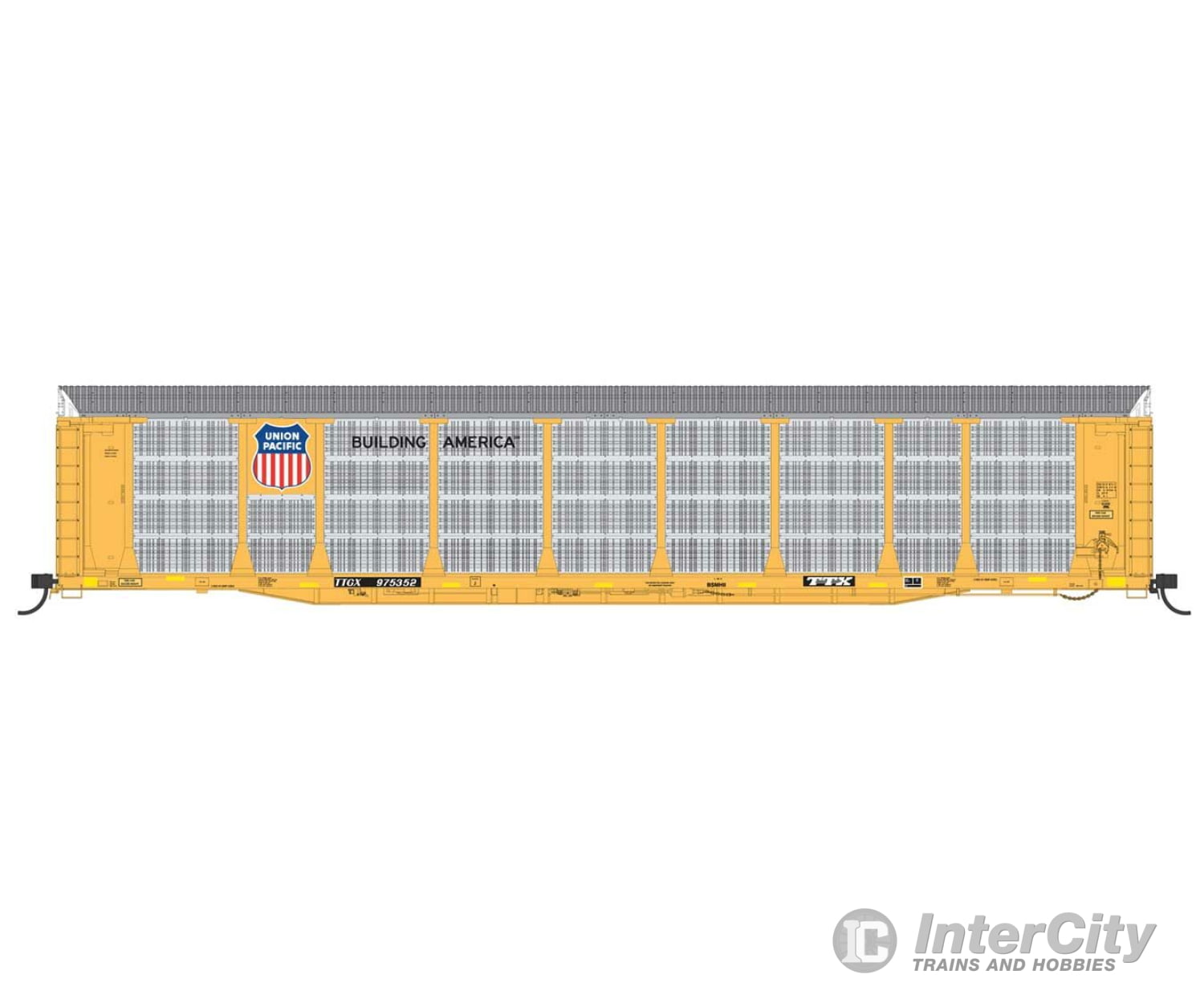 Intermountain Ho 452109 Bi-Level Auto Rack - Ready To Run -- Union Pacific (Yellow Ttx Flat Black