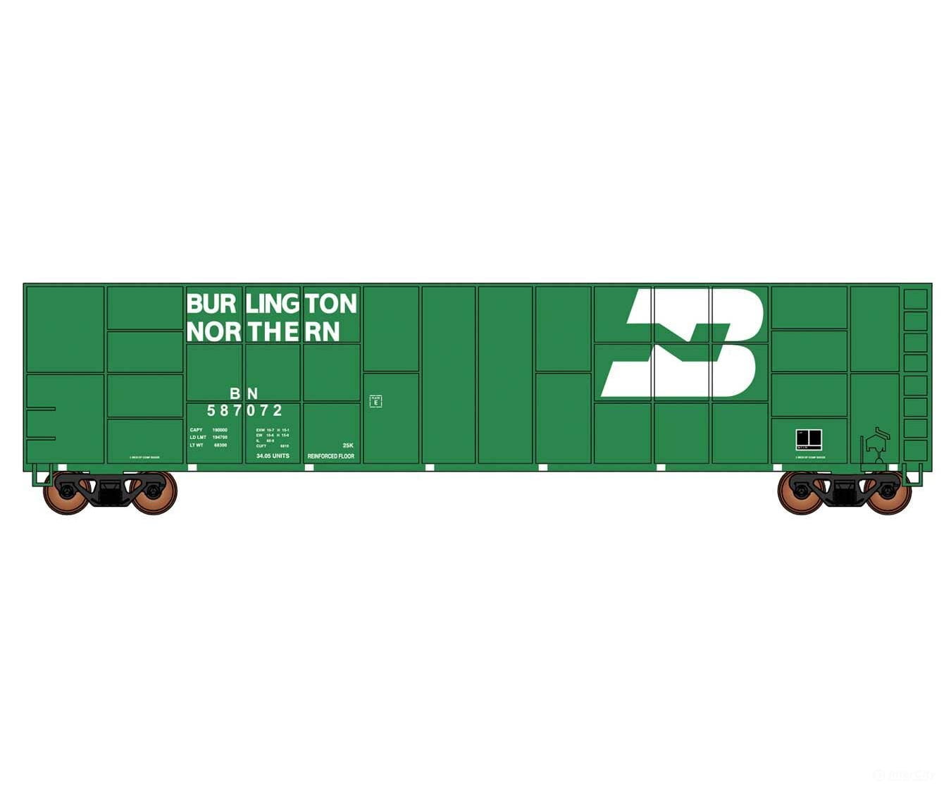 Intermountain HO 4523001 Gunderson-FMC Exterior-Post Wood Chip Gondola - Burlington Northern (Early Scheme Cascade