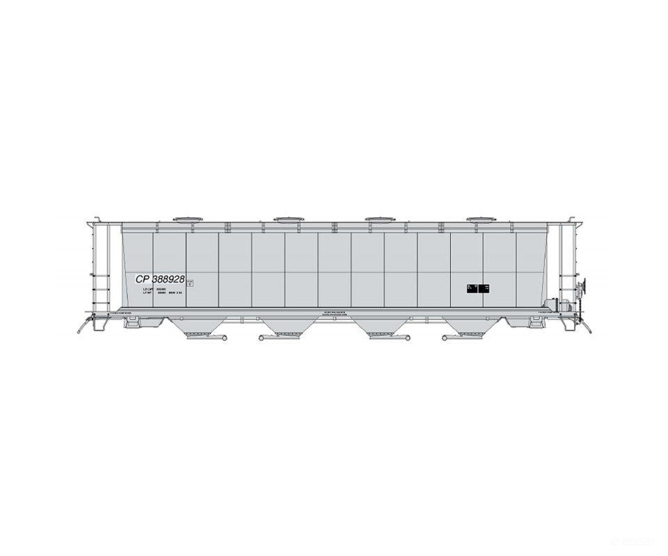 Intermountain HO 45241 Cylindrical Covered Hopper - Round Hatch - Canadian Pacific (CP) Gray (Assort. Road #s) Freight