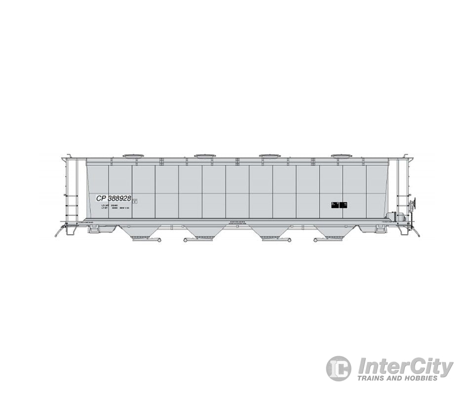 Intermountain HO 45241 Cylindrical Covered Hopper - Round Hatch - Canadian Pacific (CP) Gray (Assort. Road #s) Freight