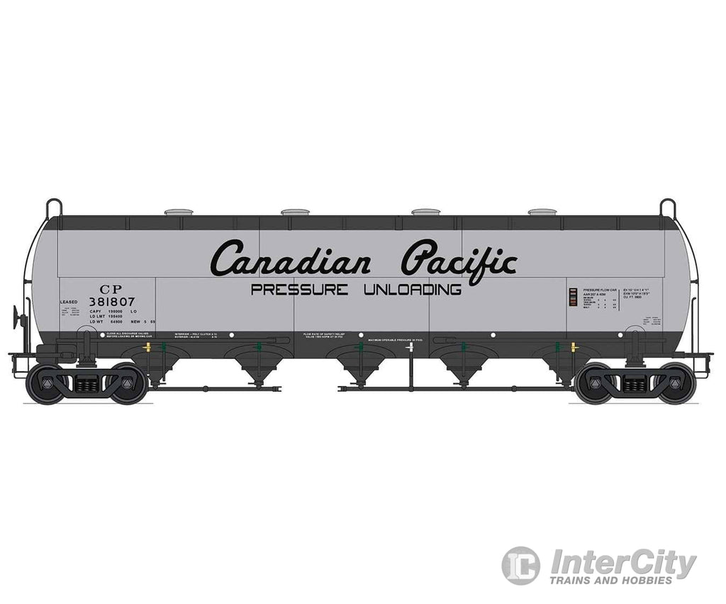 Intermountain HO 48914 Procor Pressure-Flow Hopper - Canadian Pacific (gray black Script Lettering) Freight Cars