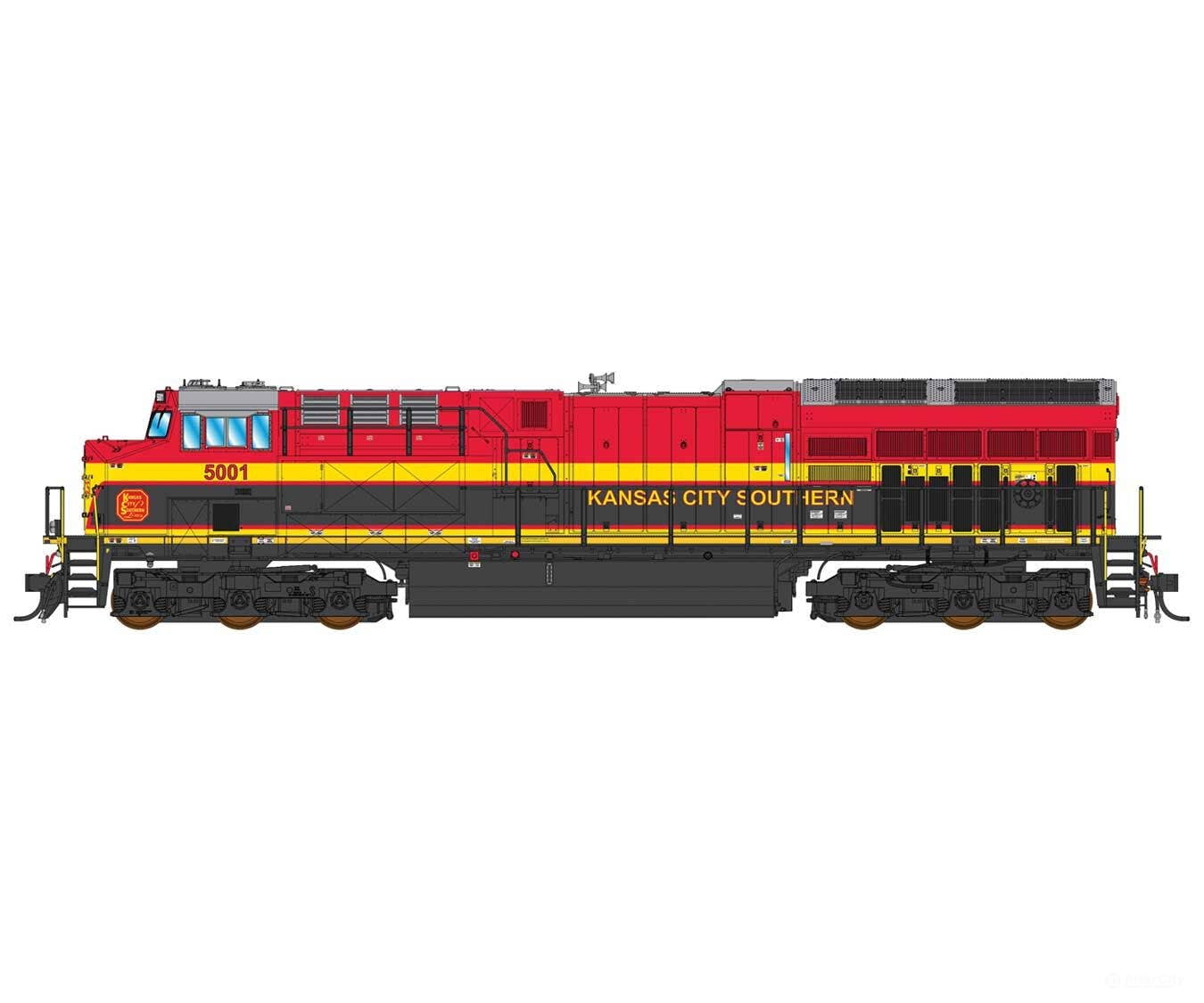 Intermountain HO 497107 GE ET44C4 Tier 4 - DCC (ESU Lokpilot) - Kansas City Southern (red black yellow) Locomotives