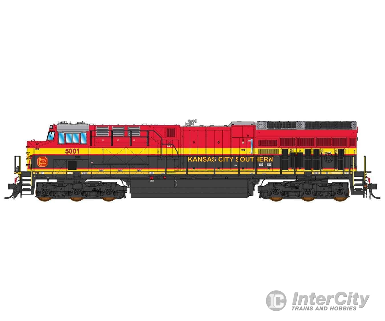 Intermountain HO 497107 GE ET44C4 Tier 4 - DCC (ESU Lokpilot) - Kansas City Southern (red black yellow) Locomotives