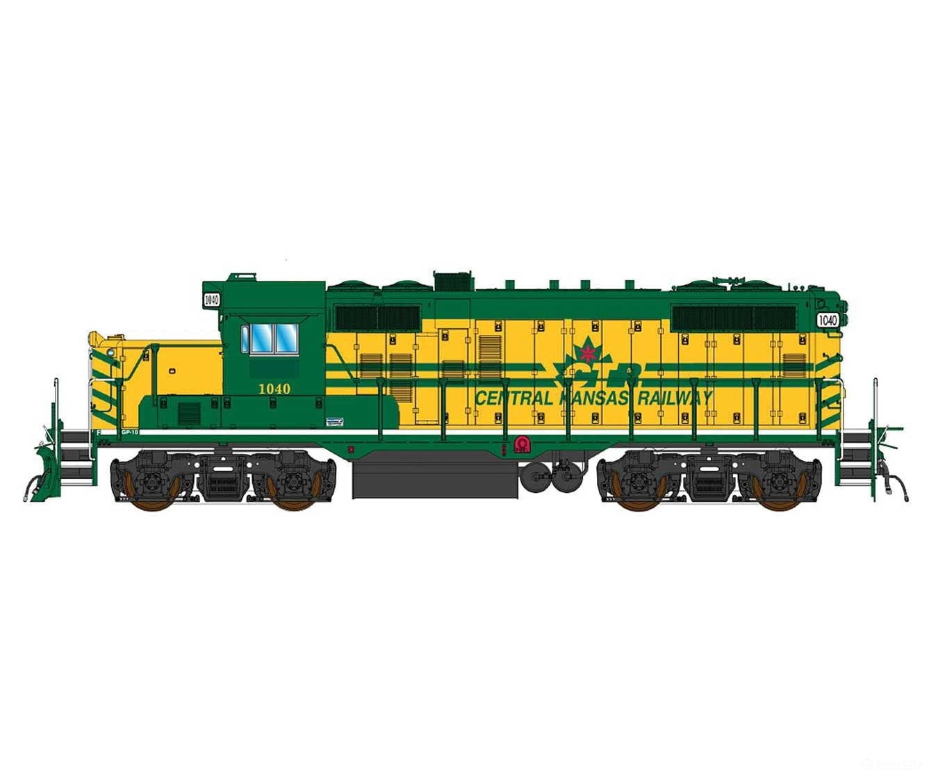 Intermountain HO 49822 Paducah GP10 w/DCC - Central Kansas Railway (Ex-Carlton Trail CTRW yellow green) #1025