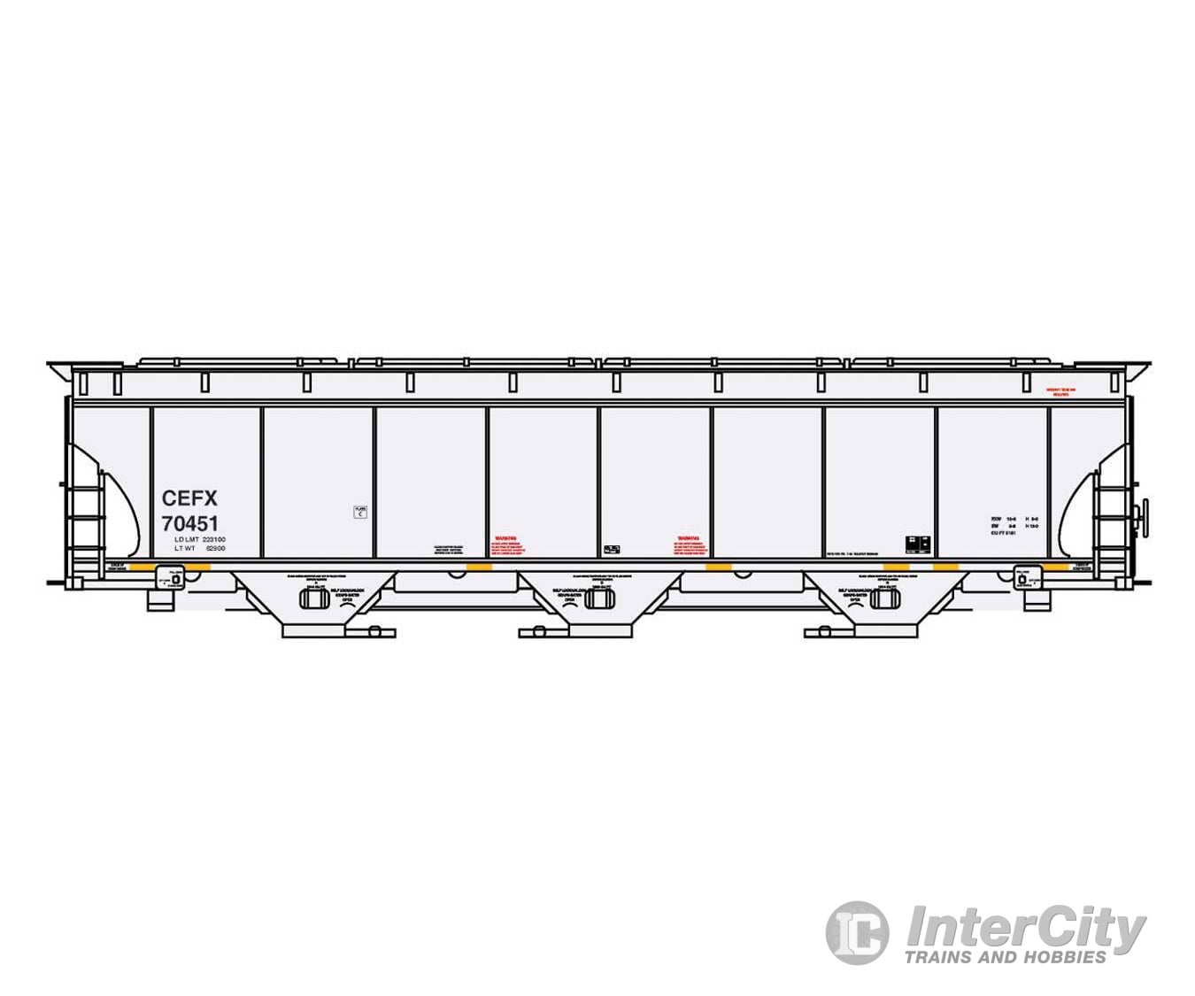 Intermountain N 67263 Trinity 5161 Cubic Foot Covered Hopper - CITI Finance CEFX (gray yellow conspicuity marks)