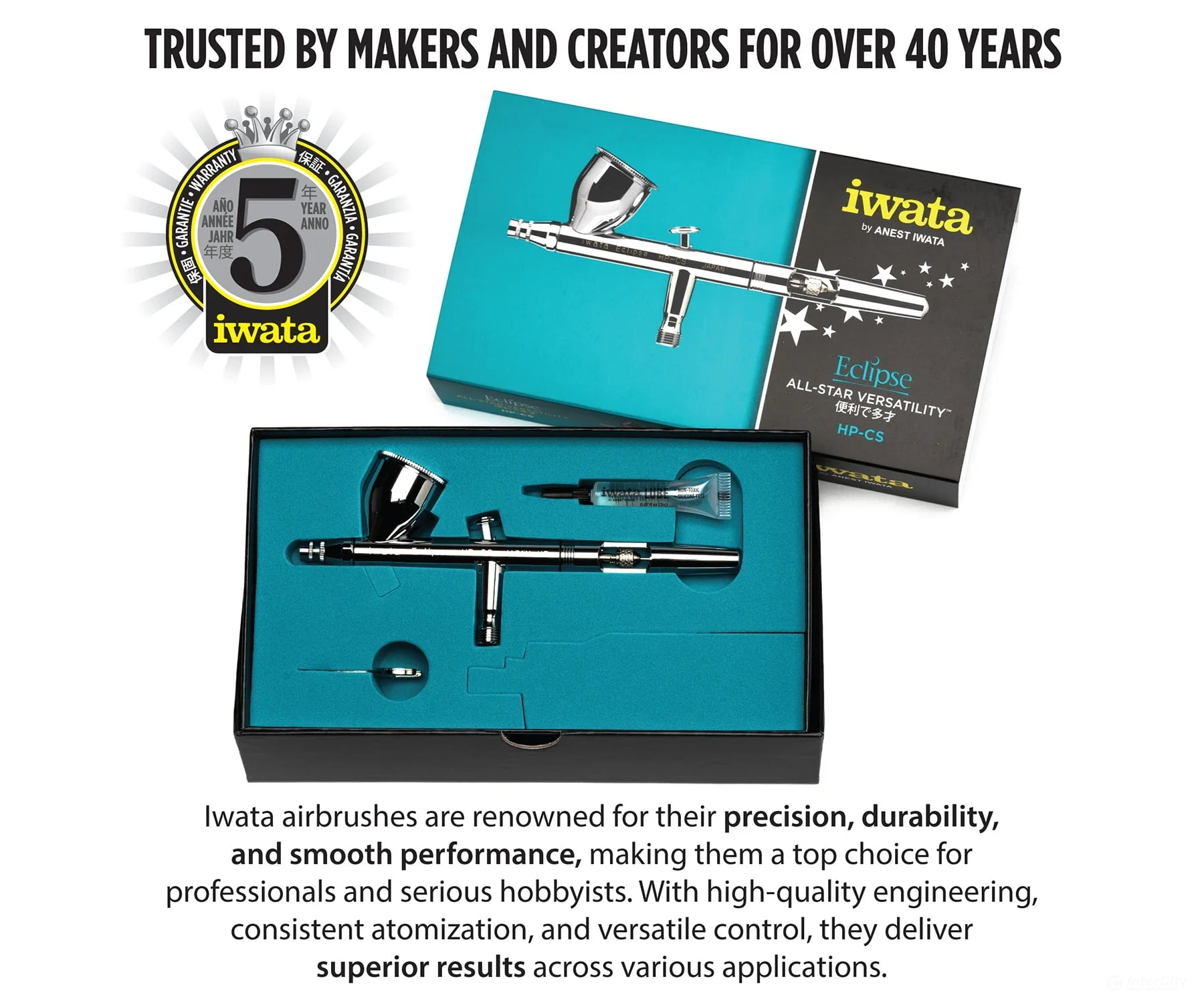 Iwata ECL4500 Eclipse HP-CS Gravity Feed Dual Action Airbrush Tools