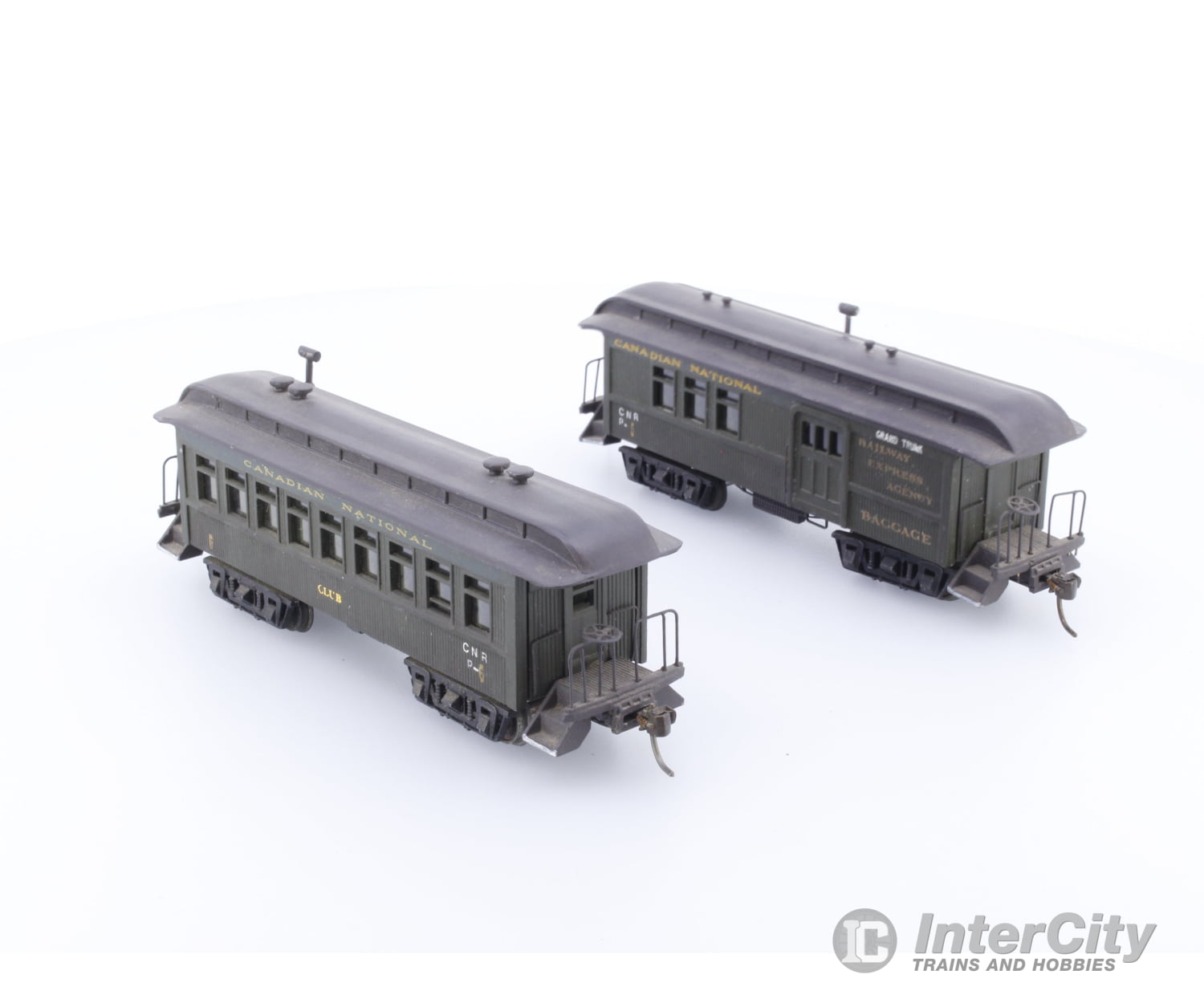 JPB Enterprises OLDTIMER HO Brass 2 Pair Old Timer Coaches Painted Canadian National (CN) 5 & 6 Passenger Cars