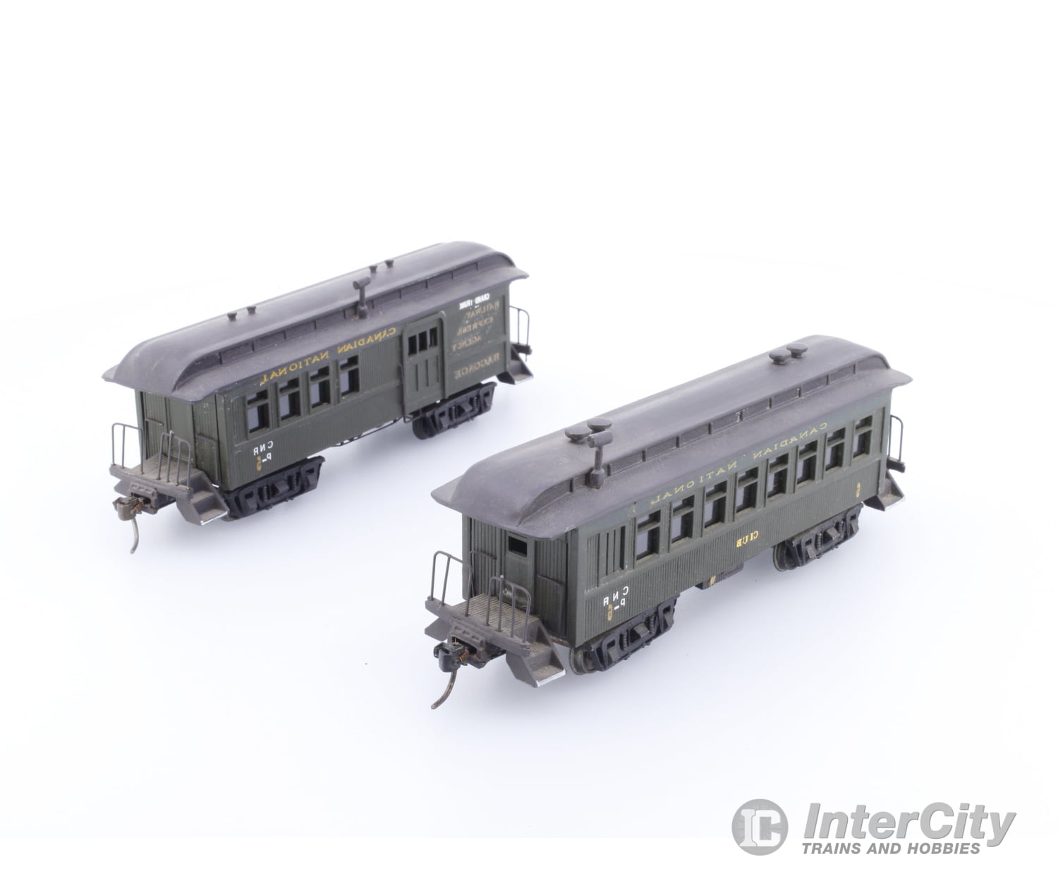 JPB Enterprises OLDTIMER HO Brass 2 Pair Old Timer Coaches Painted Canadian National (CN) 5 & 6 Passenger Cars