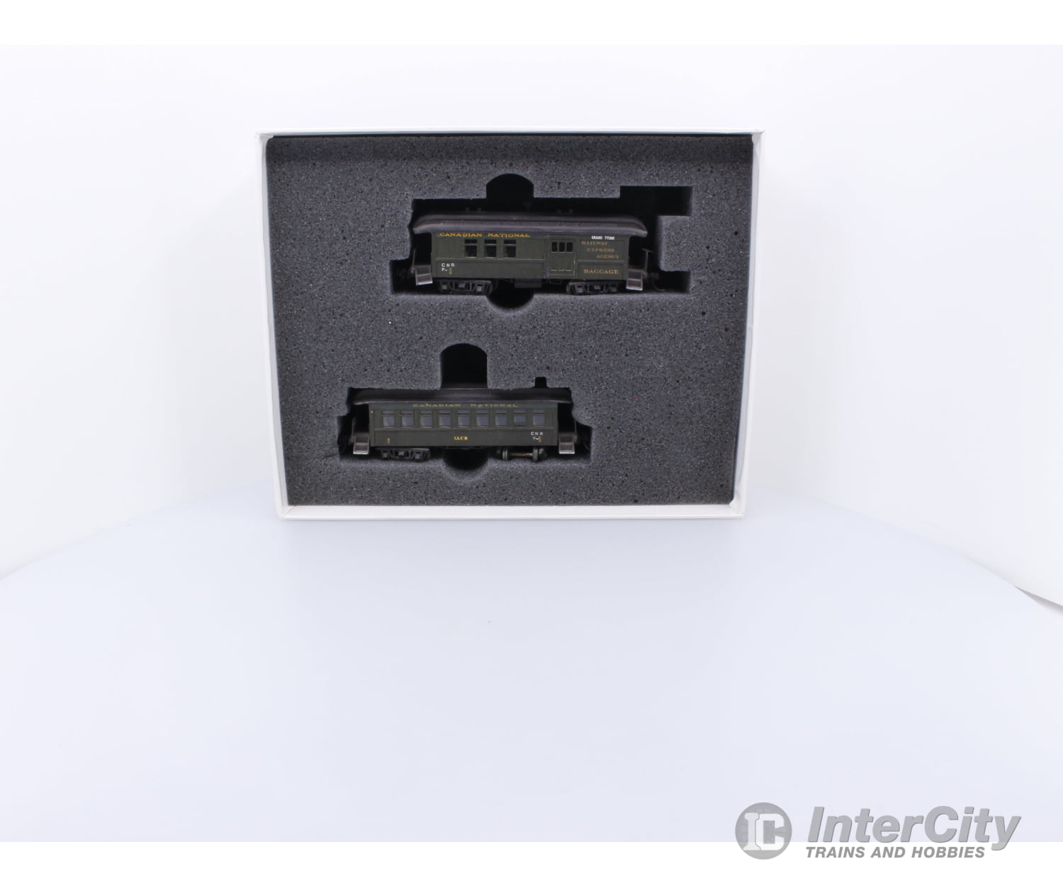 JPB Enterprises OLDTIMER HO Brass 2 Pair Old Timer Coaches Painted Canadian National (CN) 5 & 6 Passenger Cars