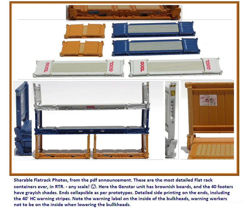 JTC 402551 N Flatracks Container Assortment Genstar/Cronos/OOCL (Magnetic & IBC Pins Connection) - Freight Loads &