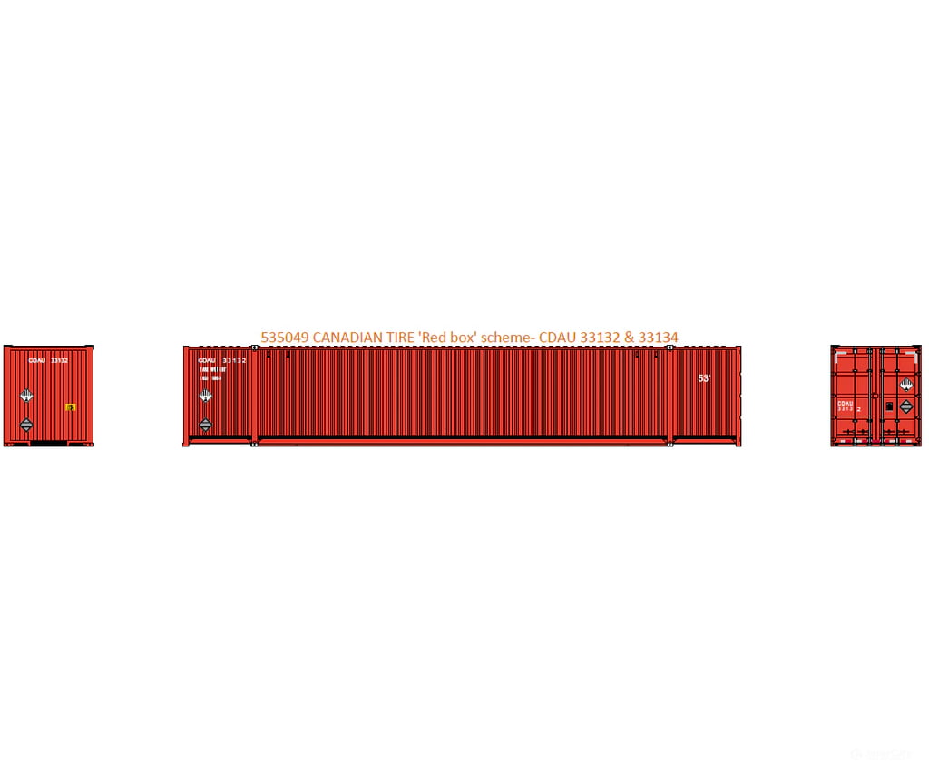Jtc N 535049 Canadian Tire 53’ Hc Corrugated Container 2-Pack Freight Loads & Containers