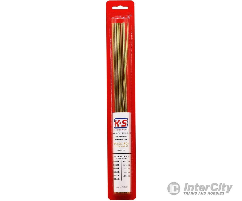 K&S Metals 3405 Round Brass Rods .020 1/32 3/64 1/16 3/32 1/8 5/32 3/16.114.081.072 & Metal