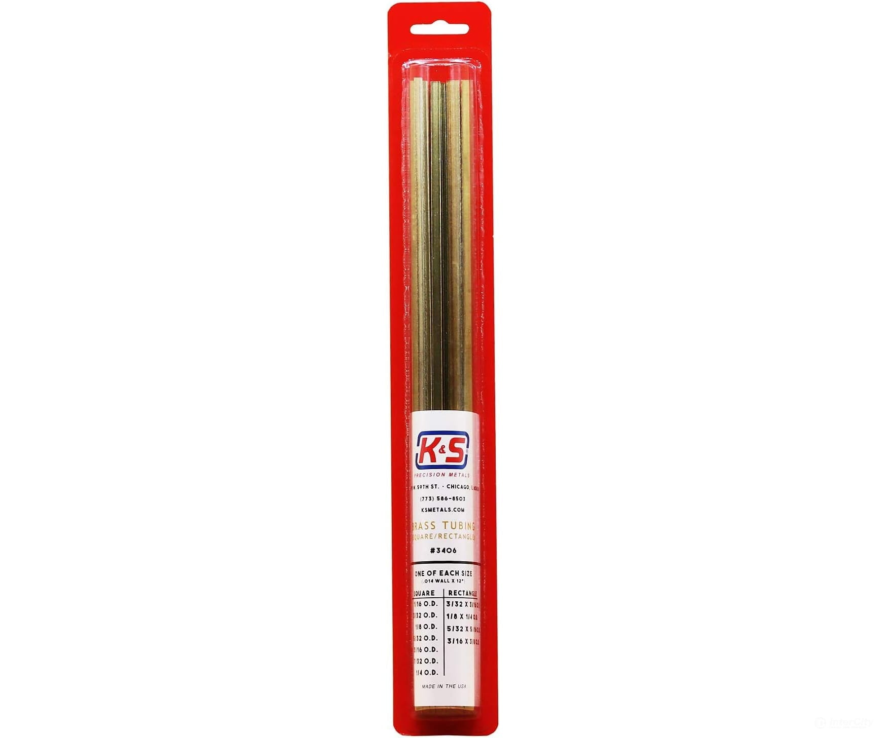 K&S Metals 3406 Brass Tube Square & Rectangle See Info Metal