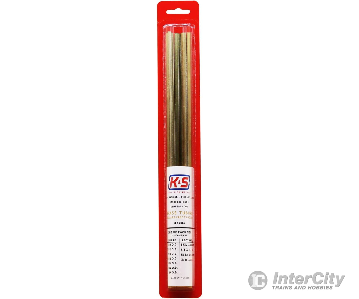 K&S Metals 3406 Brass Tube Square & Rectangle See Info Metal