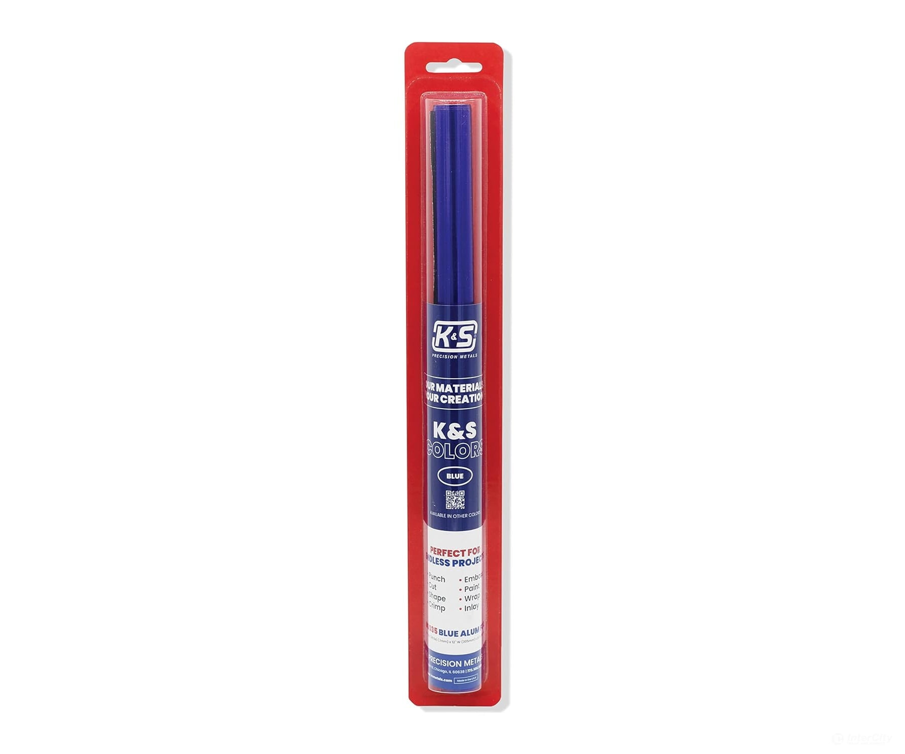 K&S Metals 6035 Aluminum Foil Blue .004 (36Ga) Thick (.004 X 12 24) Brass & Metal