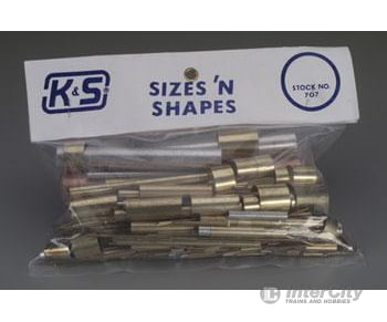 K&S Metals 707 Metal Assortment- Sizes N Shapes (10/Pk) Brass &