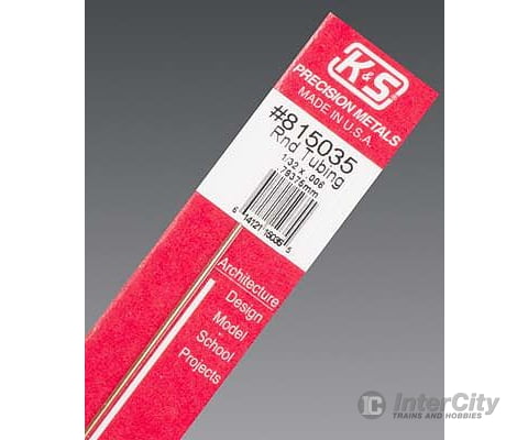 K&S Metals 815035 .006X1/32 (Tt-61) Round Tube Brass & Metal