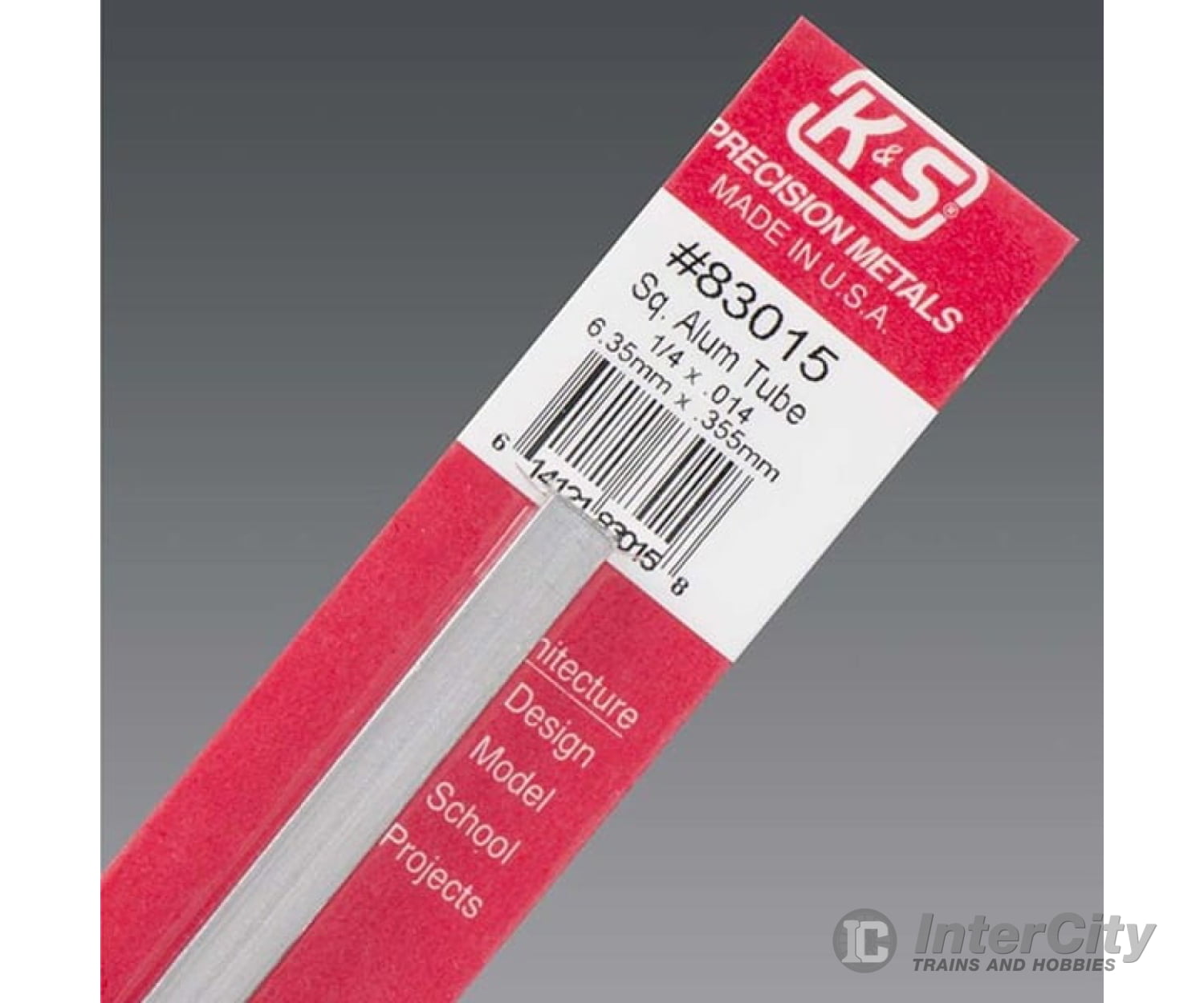 K&S Metals 83015 1/4X.014 Square Aluminum Tube (1/Pk) Brass & Metal