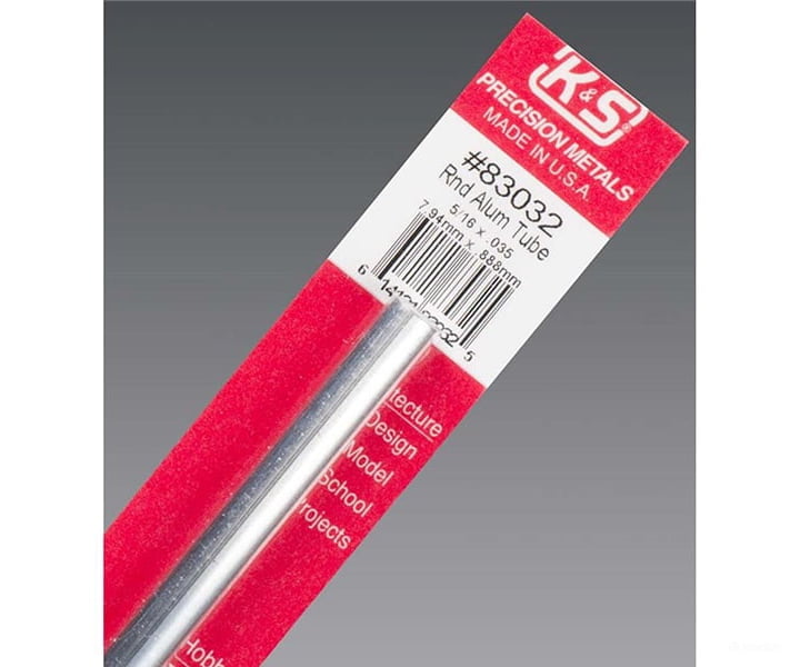 K&S Metals 83032 5/16X.035 Round Aluminum Tube (1/Pk) Brass & Metal