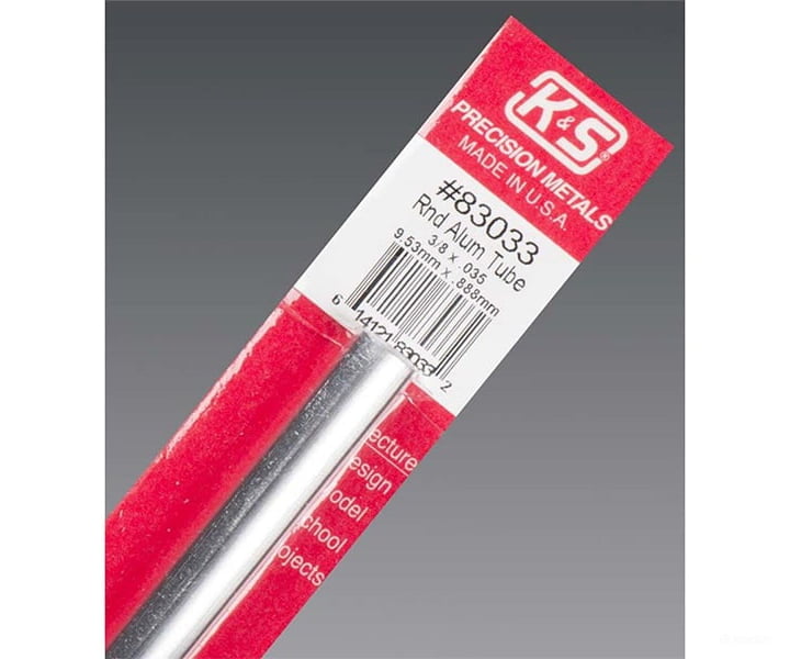 K&S Metals 83033 3/8X.035 Round Aluminum Tube (1/Pk) Brass & Metal