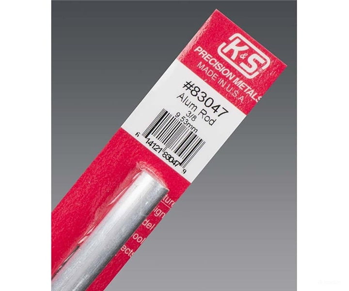 K&S Metals 83047 3/8 Aluminum Rod (1/Pk) Brass & Metal