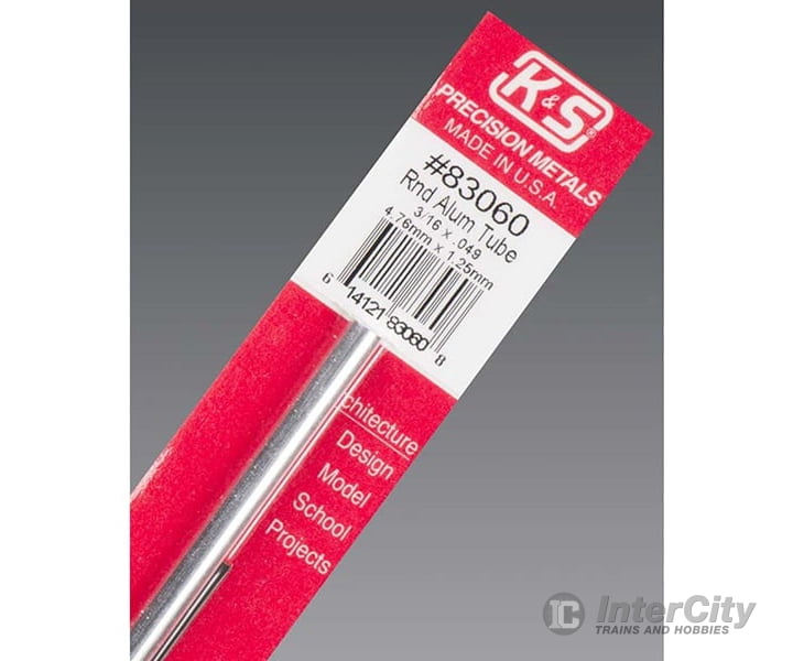 K&S Metals 83060 3/16 X.049 Round Aluminum Tube (1/Pk) Brass & Metal