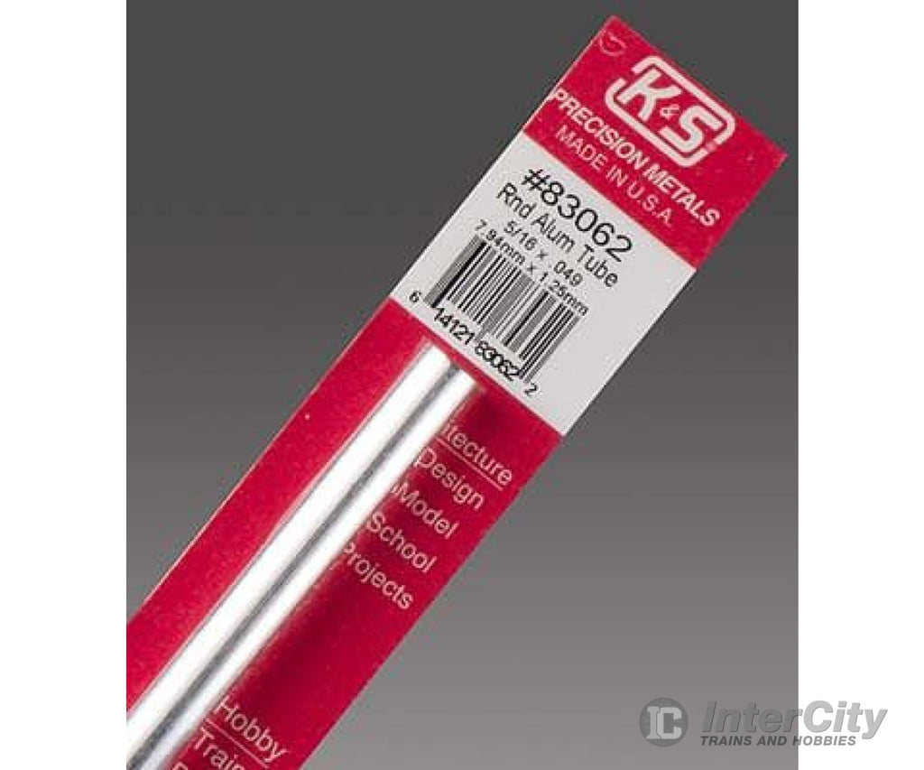 K&S Metals 83062 5/16 X.049 Round Aluminum Tube (1/Pk) Brass & Metal