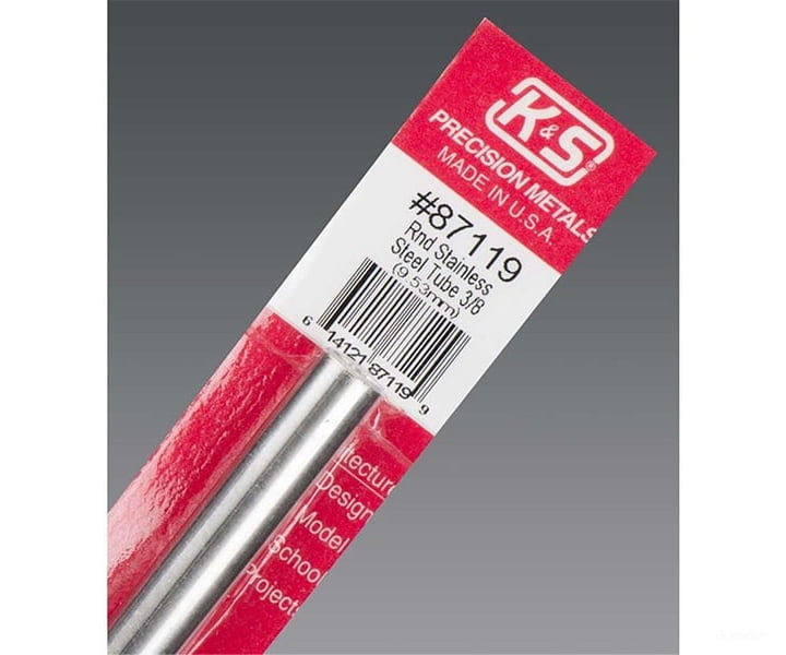 K&S Metals 87119 3/8 Round Tube Stainless Steel Brass & Metal