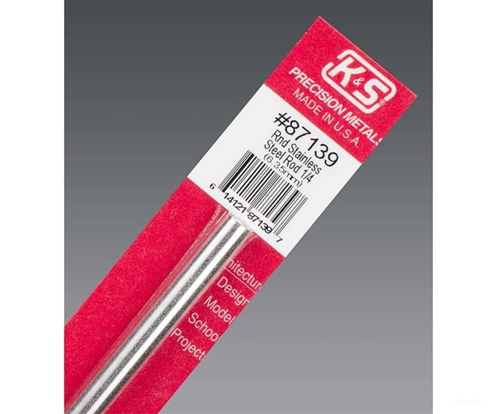 K&S Metals 87139 1/4 Round Rod Stainless Steel Brass & Metal
