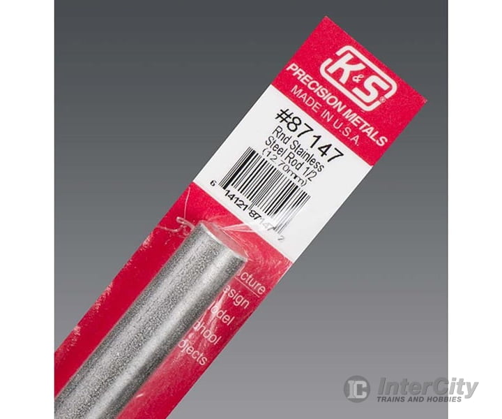 K&S Metals 87147 1/2 Round Rod Stainless Steel Brass & Metal
