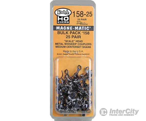 Kadee 15825 #158 Whisker(R) Scale Self-Centering Knuckle Couplers - Kit Magne-Matic(R) -- Medium