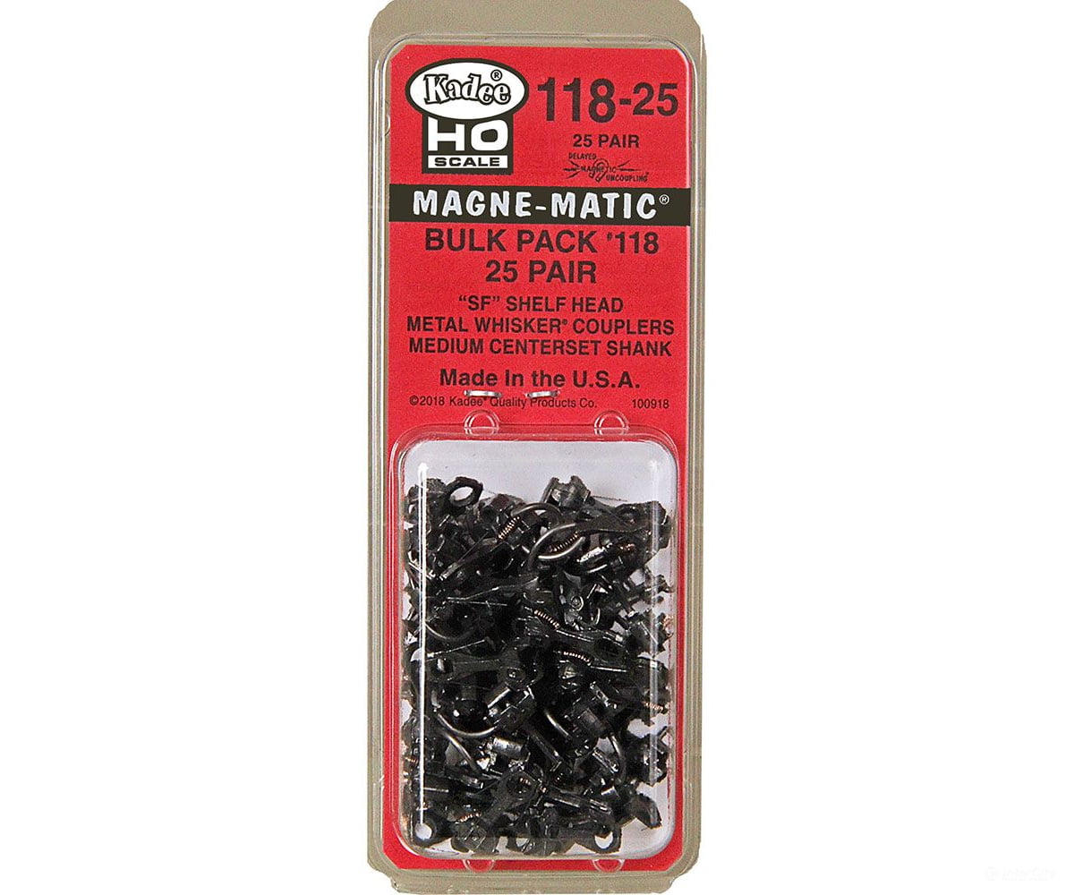 Kadee 11825 #118-25 Bulk Pack - 25 Pairs #118 Sf Shelf Whisker Metal Couplers -- Medium (9/32)
