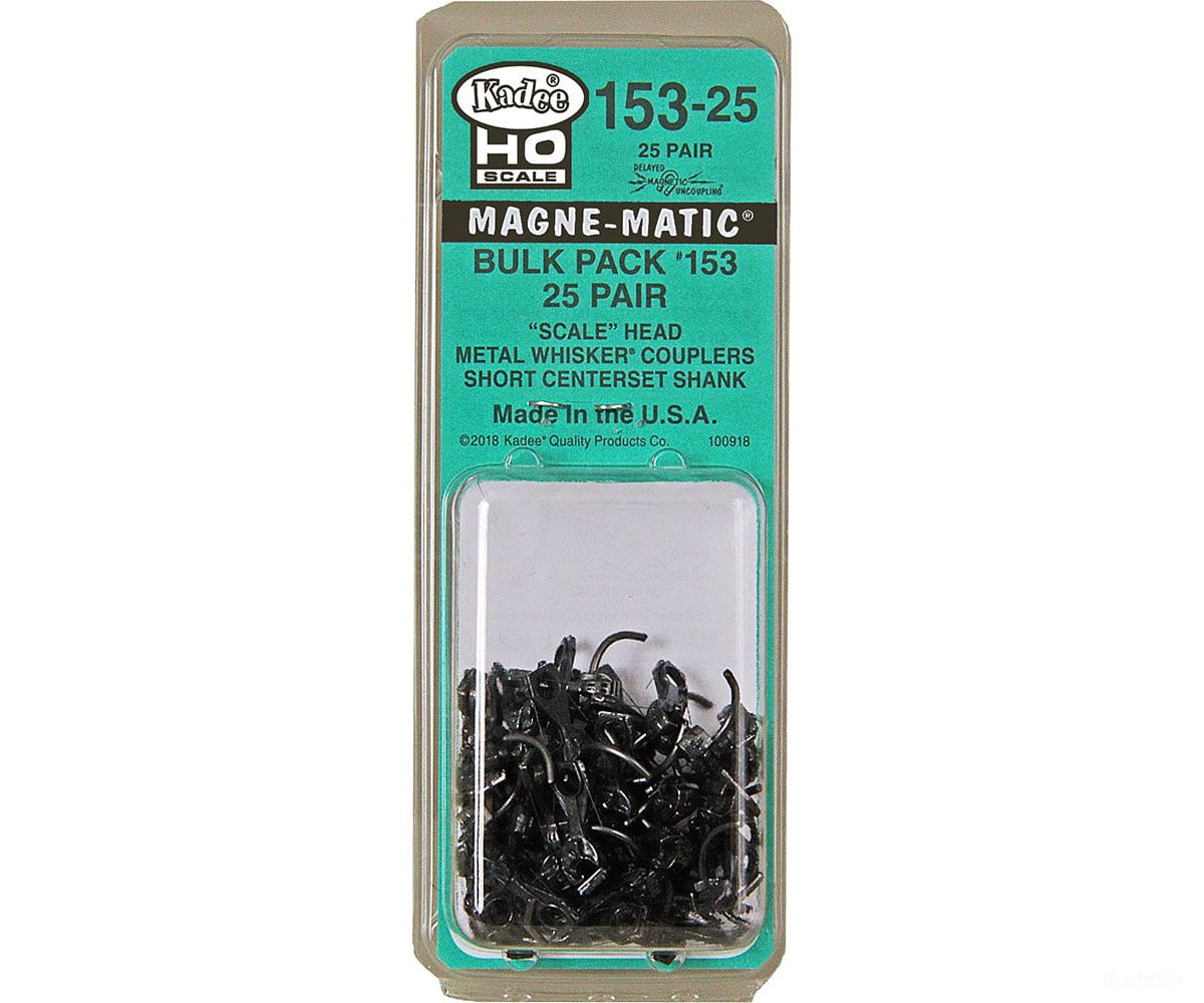 Kadee 15325 #153 Whisker(R) Scale Knuckle Couplers - Kit Magne-Matic(R) -- Short 1/4 Centerset Shank