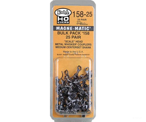 Kadee 15825 #158 Whisker(R) Scale Self-Centering Knuckle Couplers - Kit Magne-Matic(R) -- Medium